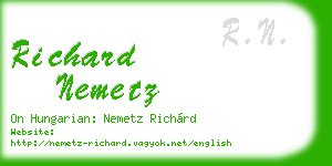 richard nemetz business card